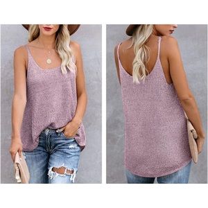 Scoop Neck Pink Sweater Tank